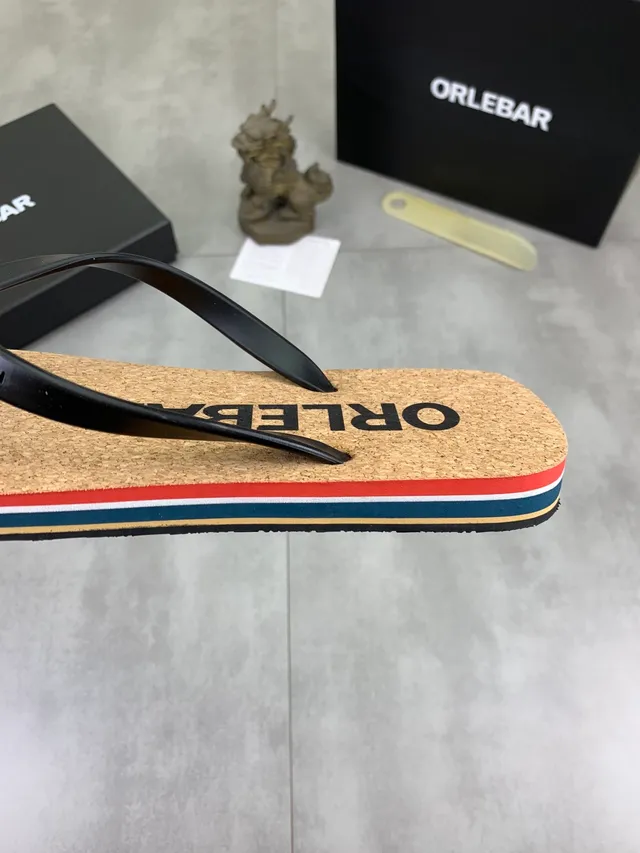 ORLEBAR Cork Sole Flip-Flop Slippers 8