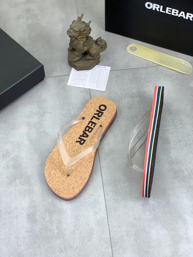 ORLEBAR Cork Sole Flip-Flop Slippers 9
