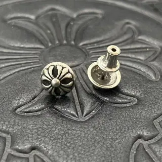 Oxidized Silver Floral Petal Stud Earrings