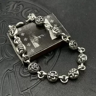 Oxidized Silver-Tone Charm-Link Figural Bead Bracelet 6