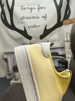 Pale Yellow and Gray Slip-On Lifestyle Sneakers 3