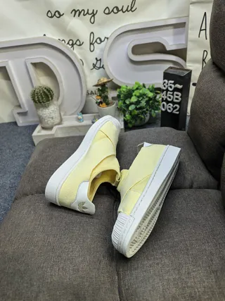 Pale Yellow and Gray Slip-On Lifestyle Sneakers 6