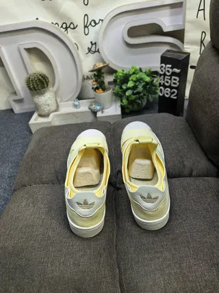Pale Yellow and Gray Slip-On Lifestyle Sneakers 8