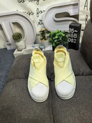 Pale Yellow and Gray Slip-On Lifestyle Sneakers 10