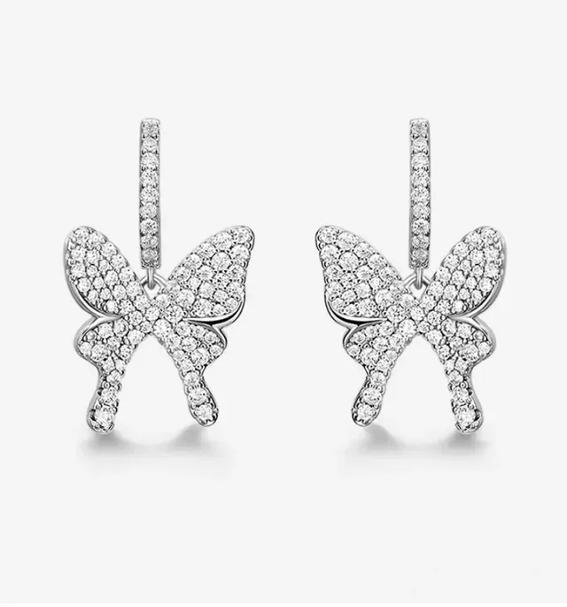 Pavé Crystal Butterfly Pendant Necklace 2