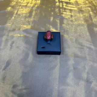 خاتم قبة حجر كريمي ببافيه