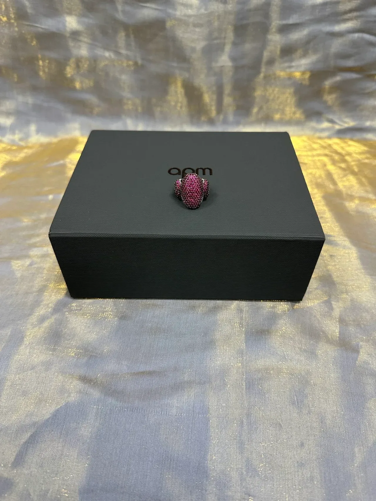 Pavé Pink Gemstone Dome Ring 5