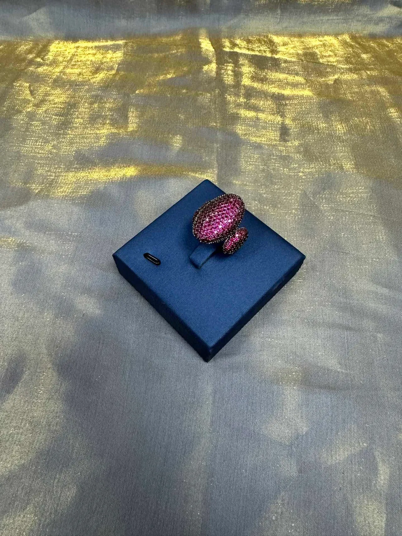 Pavé Pink Gemstone Dome Ring 9