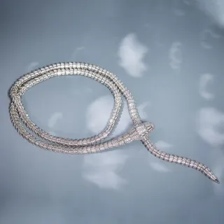 Pavé-Set 蛇形铰接项链