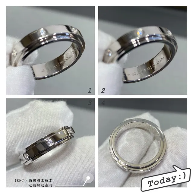 Piaget Possession Gold Silver Rotating Band Seven-Diamond Setting Ring 5