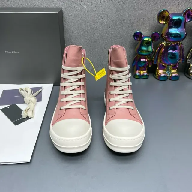 Pink and Cream High-Top Zipper Lifestyle Sneakers 2