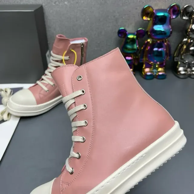 Pink and Cream High-Top Zipper Lifestyle Sneakers 3