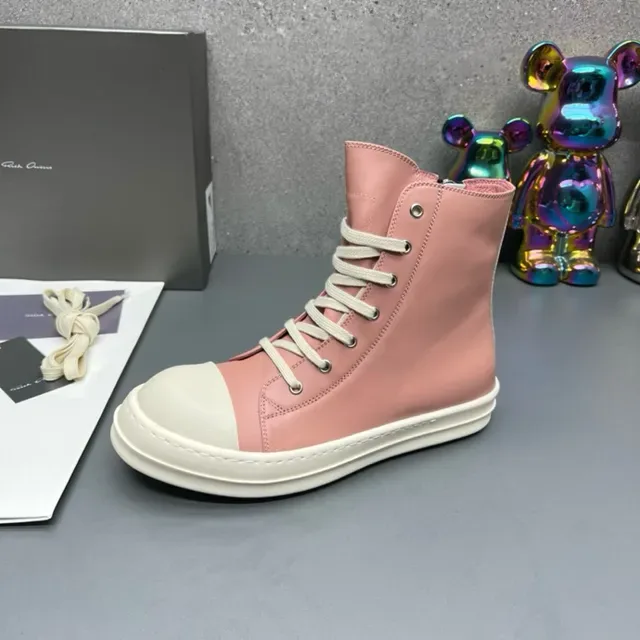 Pink and Cream High-Top Zipper Lifestyle Sneakers 6