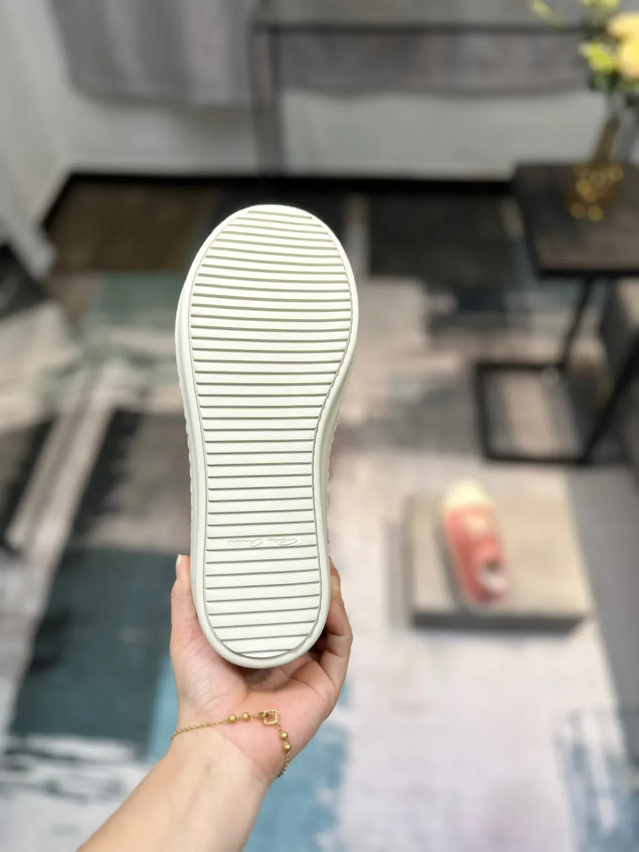 Pink Fuzzy Upper Off-White Toe Cap Low-Top Sneaker 9