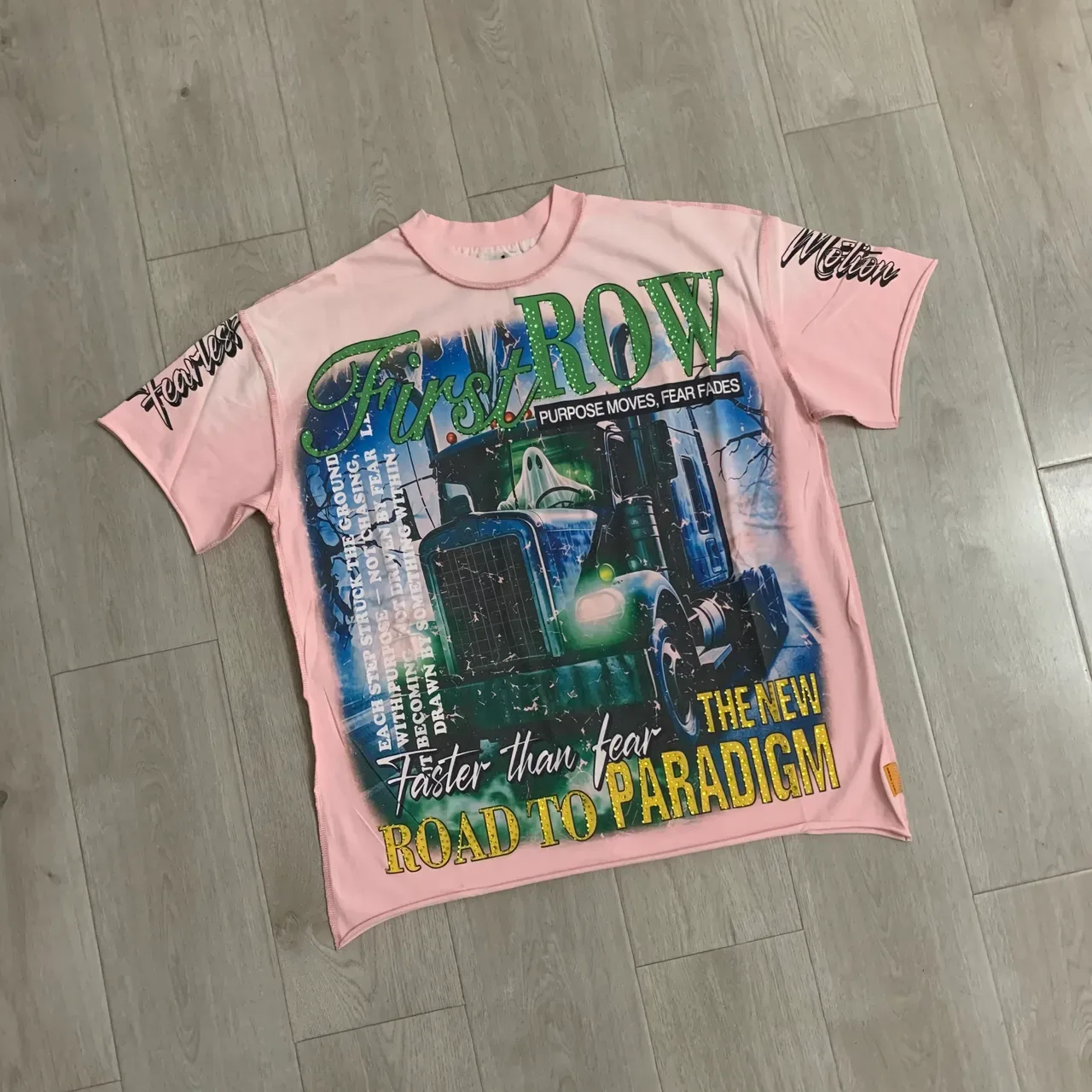 Pink Graphic-Print Oversized T-Shirt 6