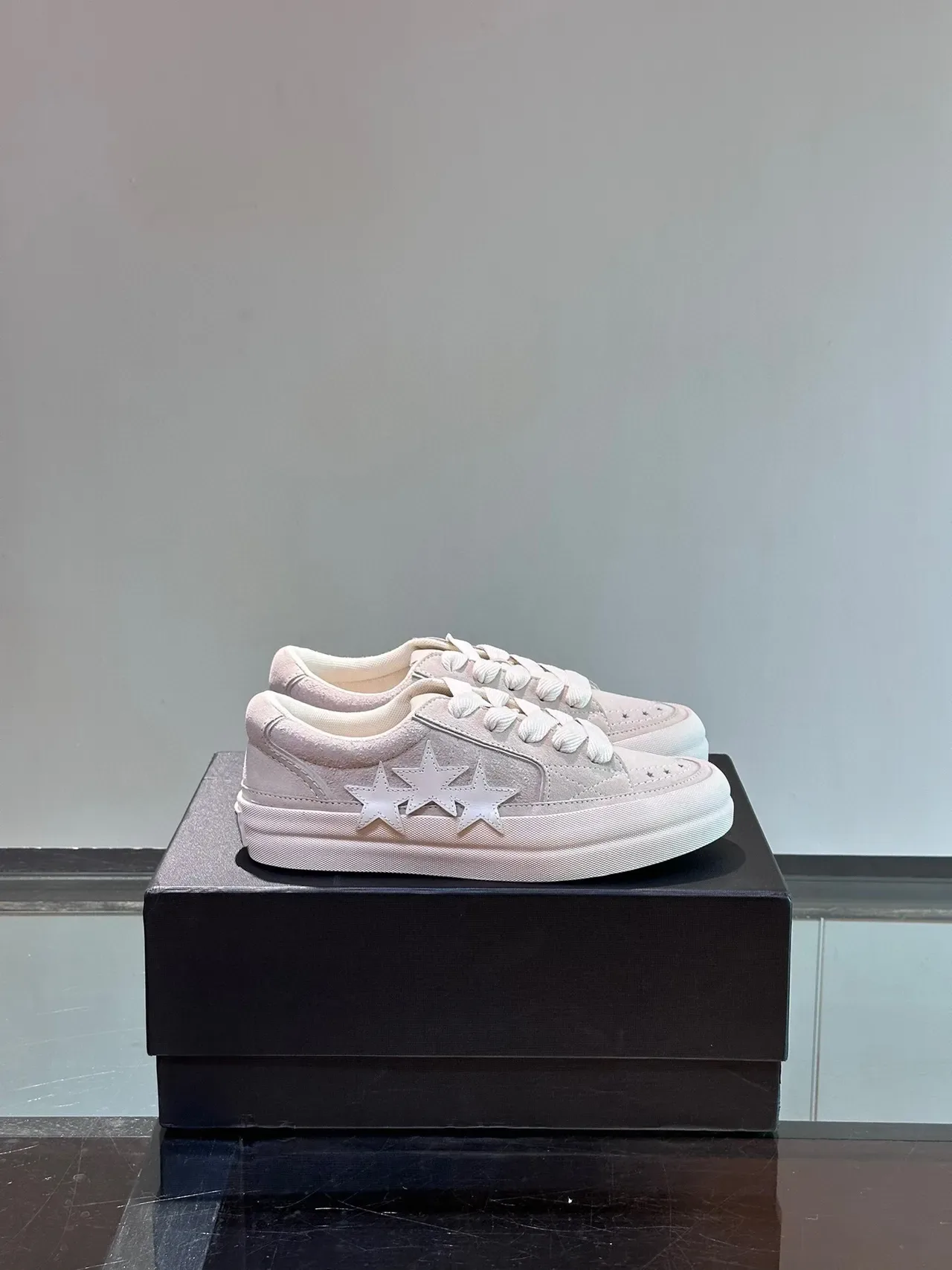 Pink Silver Low-Top Suede-Like Upper Sneakers 2