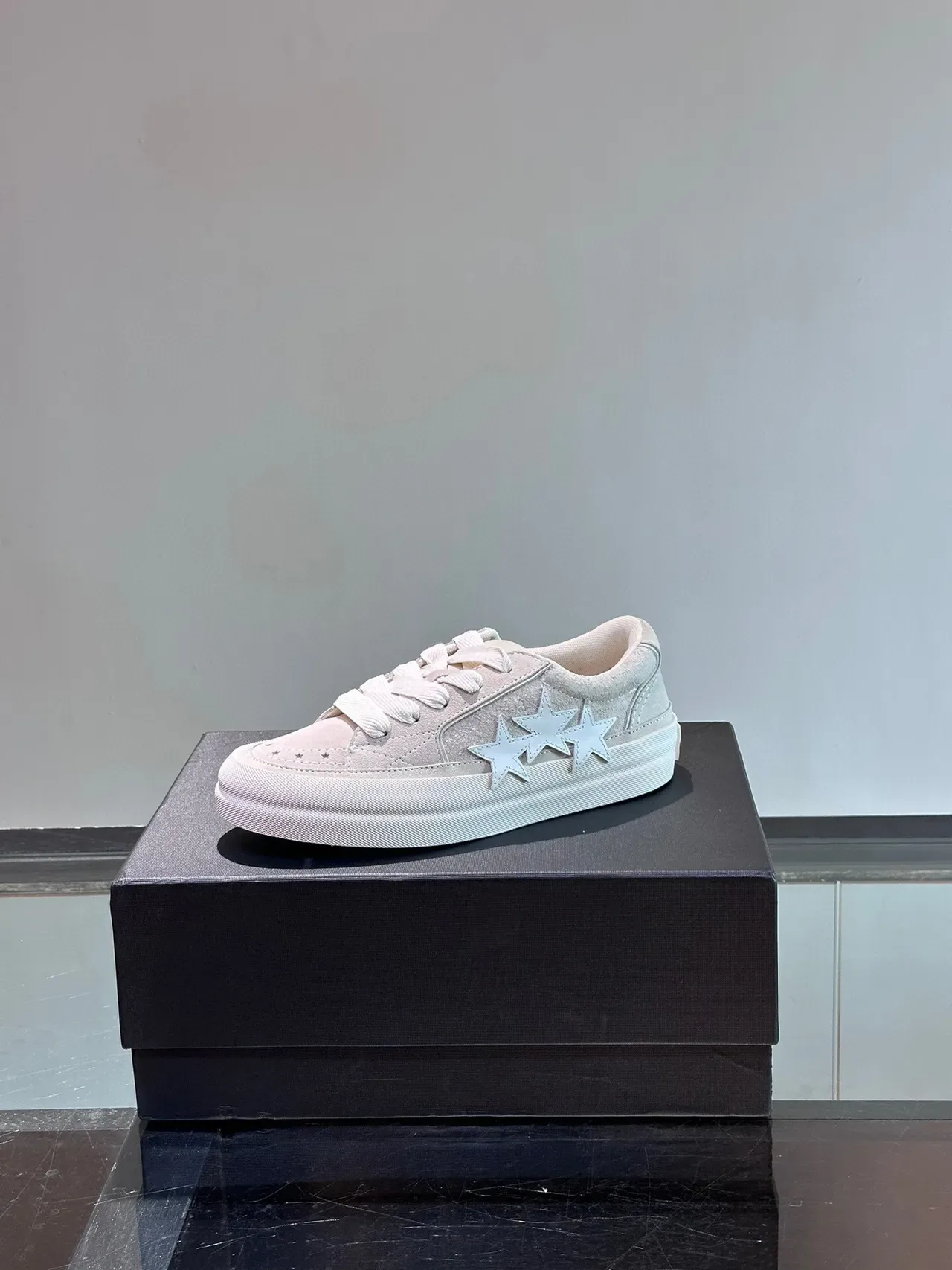 Pink Silver Low-Top Suede-Like Upper Sneakers 5