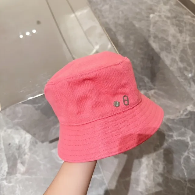 Pink Textured Cotton Stitched Panels Bucket Hat 7