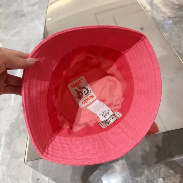 Pink Textured Cotton Stitched Panels Bucket Hat 8