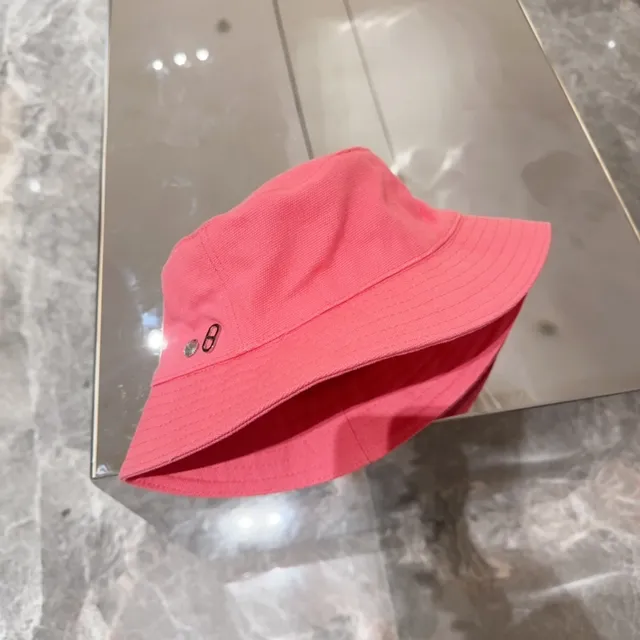 Pink Textured Cotton Stitched Panels Bucket Hat 9