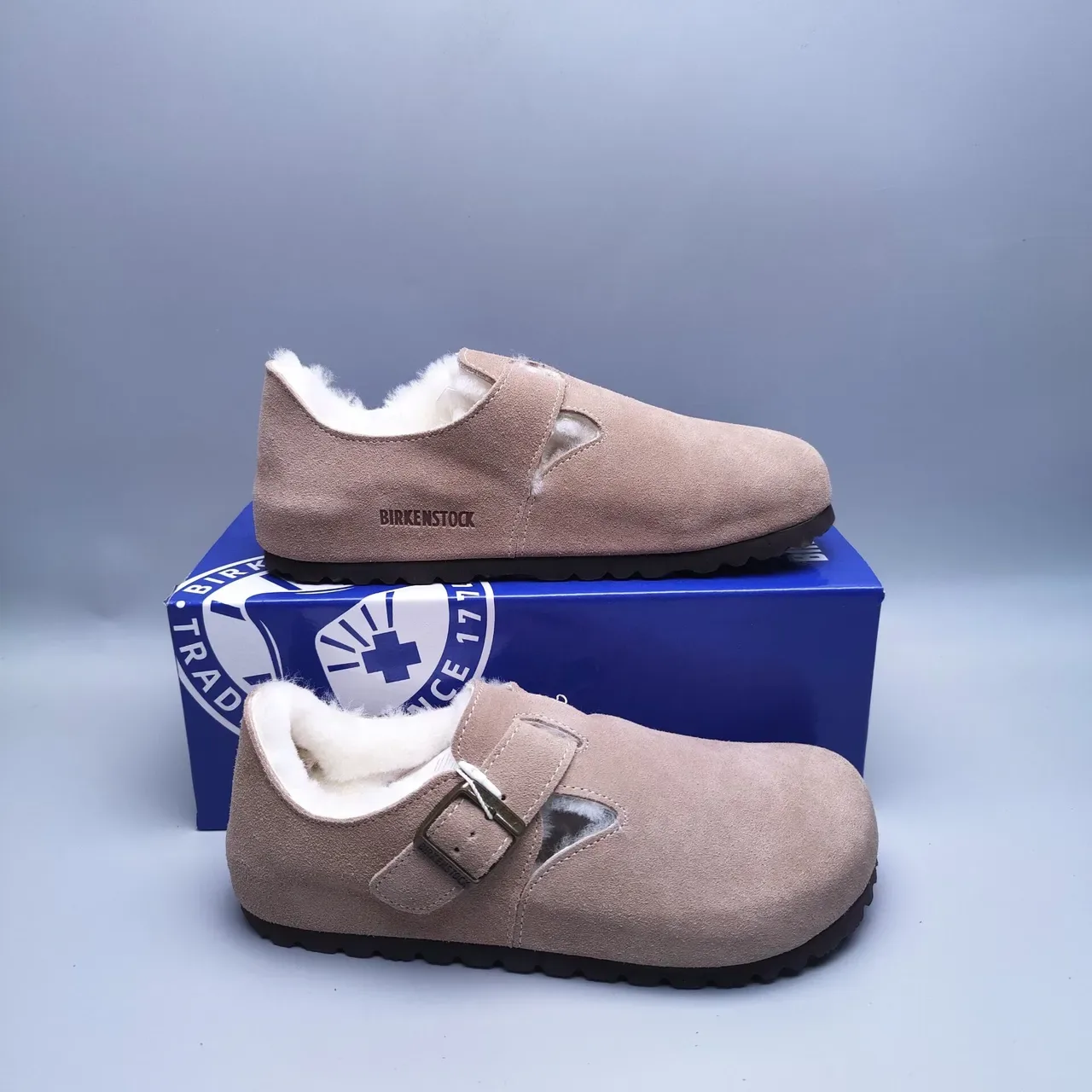 Pink White Suede Upper Shearling-Lined Mary Jane Shoes 2
