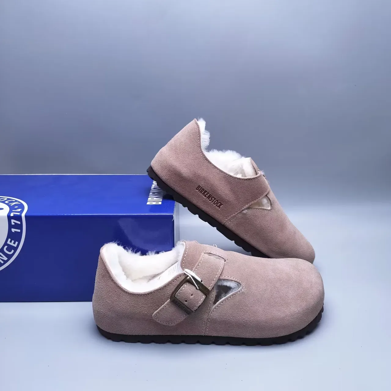 Pink White Suede Upper Shearling-Lined Mary Jane Shoes 4