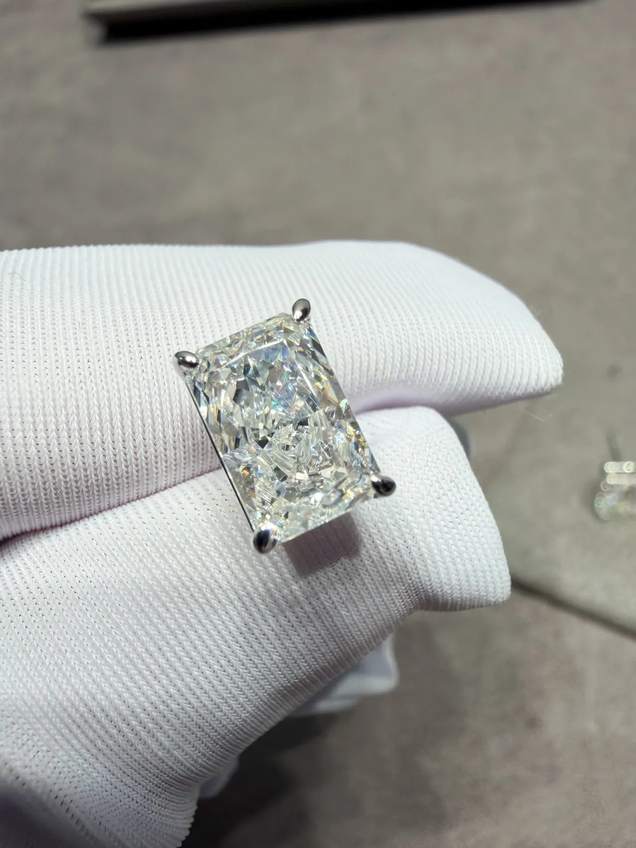 Rectangular Emerald-Cut Solitaire Stud Earrings 4