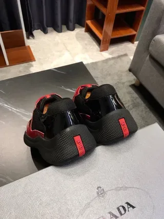 Red and Black Patent Leather Mesh Lifestyle Sneakers 7