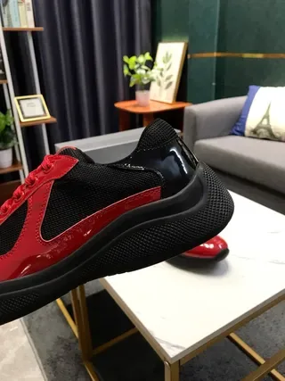 Red and Black Patent Leather Mesh Lifestyle Sneakers 8