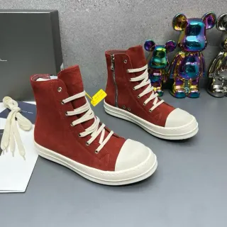 Tênis Lifestyle Vermelho Beige de Ante Superior de Alto