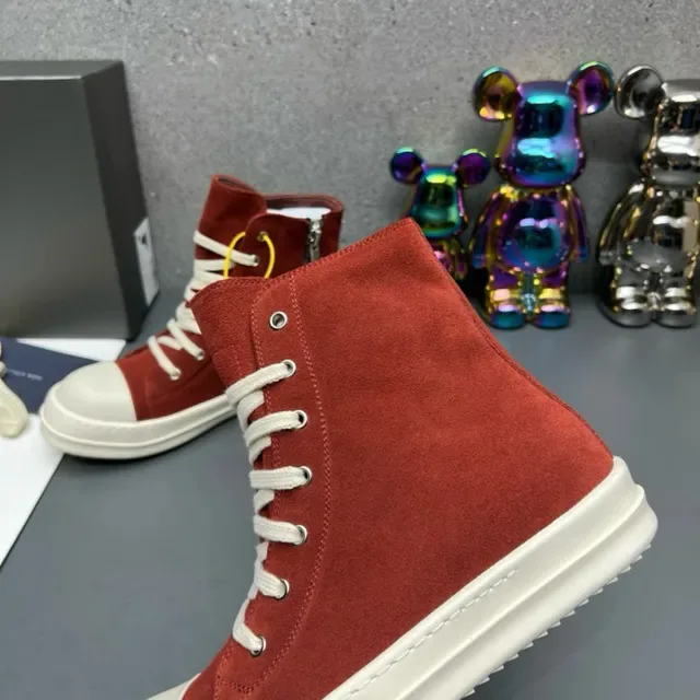 Red Beige High-Top Suede Upper Lifestyle Sneakers 2