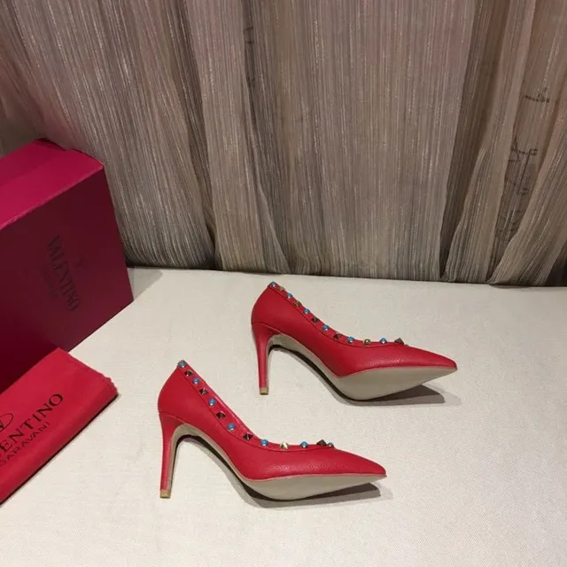 Red Blue Pointed-Toe Heel Stiletto 7