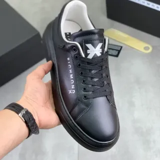 Richmond X Black Leather-Style Platform Lifestyle Sneakers