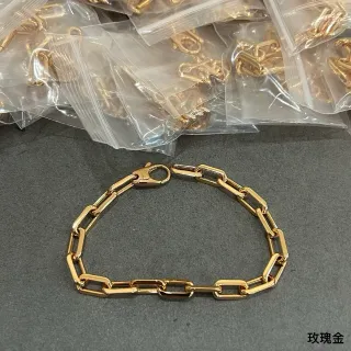 سوار ذهب وردي كثيف رابط مستطيل