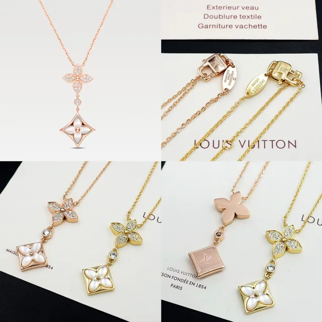 Rose Gold Floral Pavé and Mother-of-Pearl Pendant Necklace 6