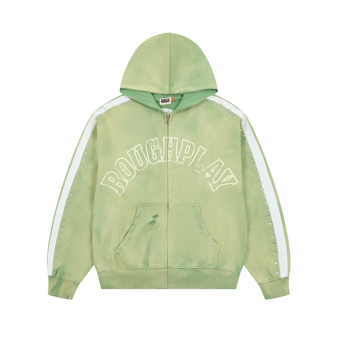 Rough Arch Logo Studded Stripe Full-Zip Hoodie 16