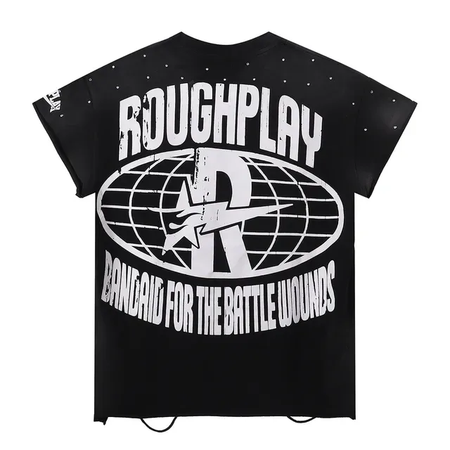 ROUGH Graphic-Print Distressed Oversized T-Shirt 2