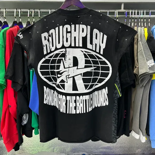 ROUGH Graphic-Print Distressed Oversized T-Shirt 5