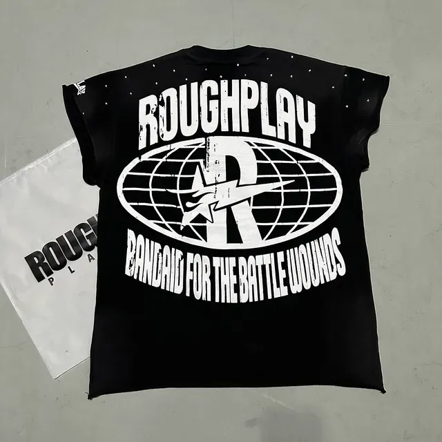 ROUGH Graphic-Print Distressed Oversized T-Shirt 6