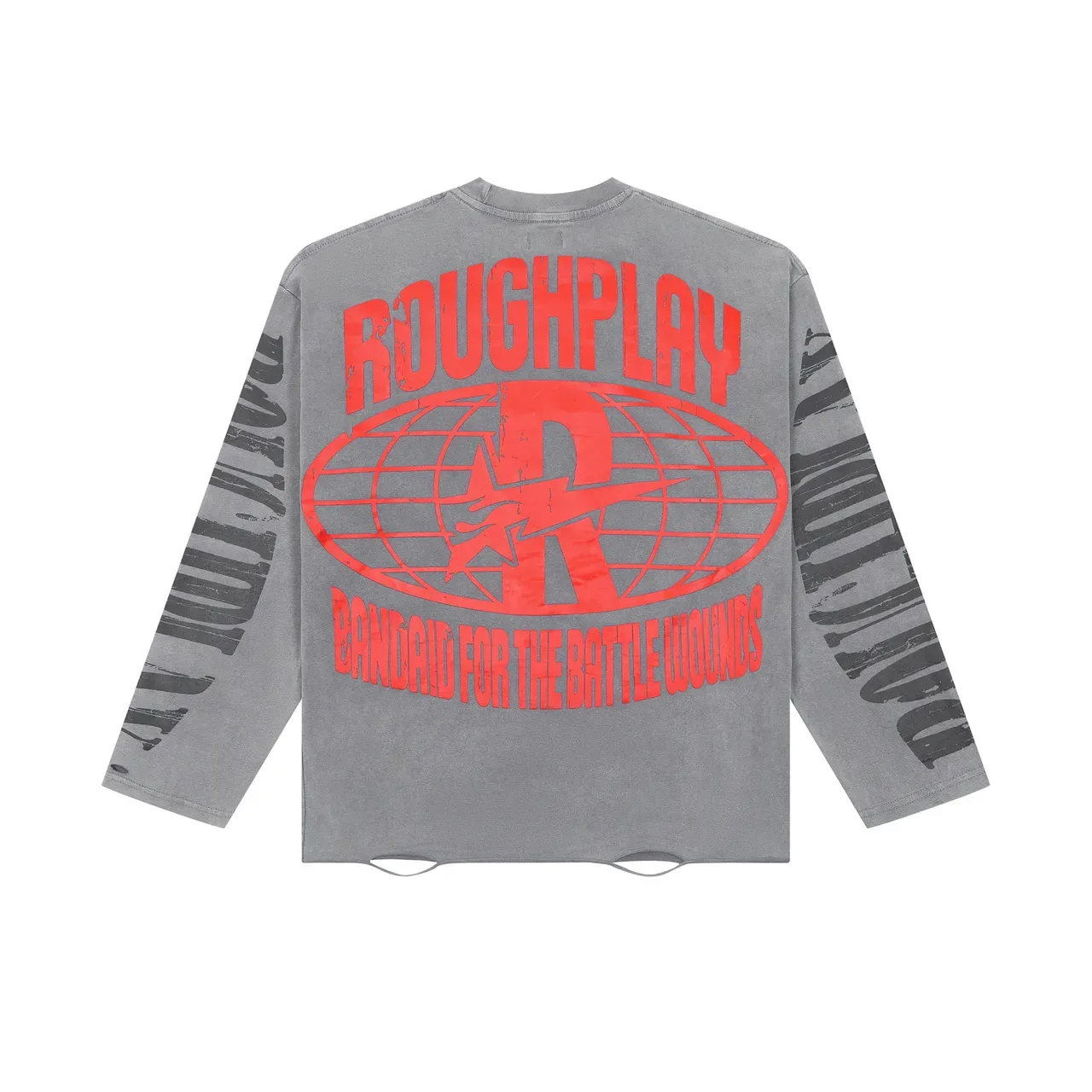ROUGH Graphic Print Long-Sleeve Crewneck T-Shirt 4