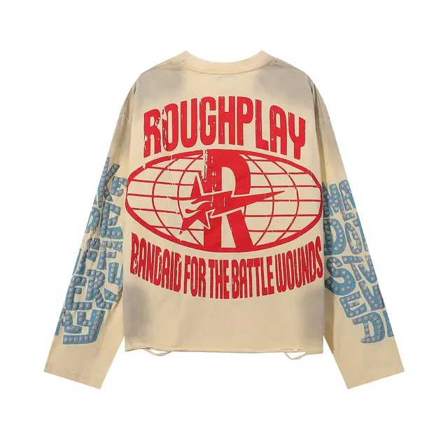 ROUGH Oversized Distressed Graphic Print Black T-Shirt 5