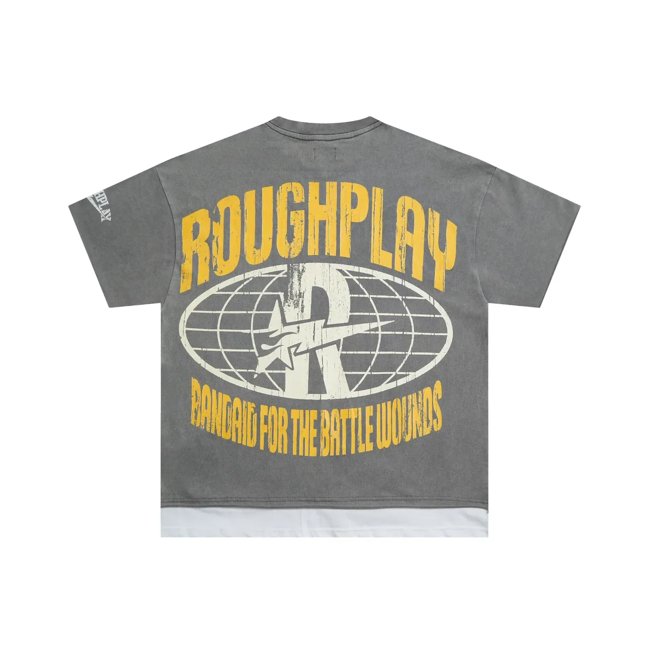 ROUGH Roughplay युद्ध के घावों के लिए बैंडएड ग्राफिक टी-शर्ट 4