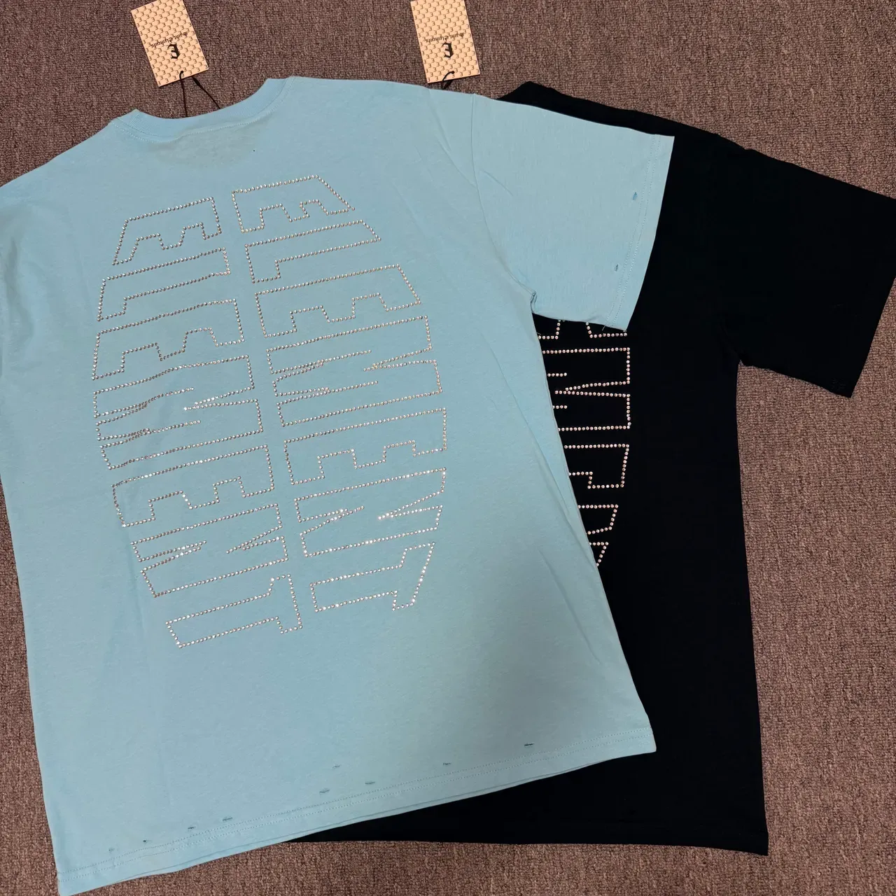 Saint Elements Black Blue Graphic Tee Halo Portrait Print T-Shirt 6