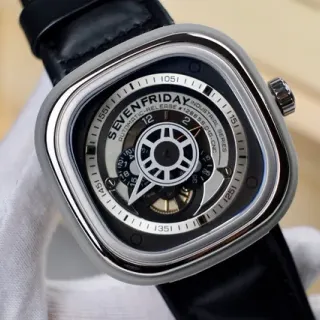 Seven Friday Industrial Series Black Dial Silver Case Mechanical Watch