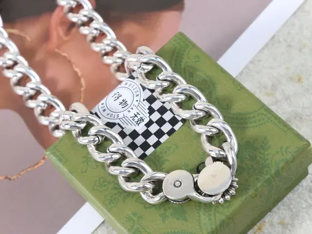 Silver and Black Inlaid Curb Chain Floral Charm Necklaces 8