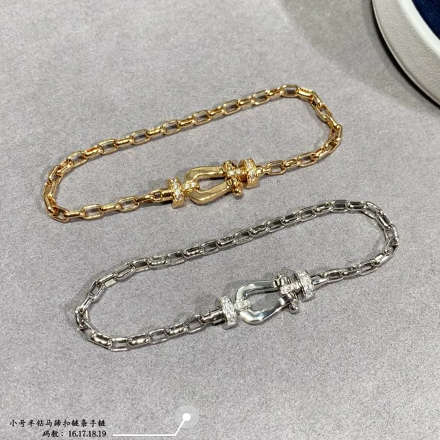 Silver and Gold Tone Pavé Shackle Clasp Link Bracelets 8
