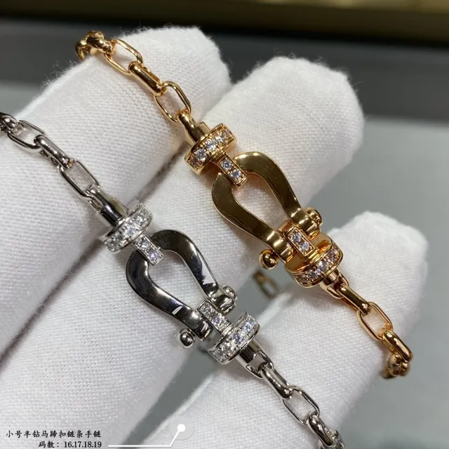 Silver and Gold Tone Pavé Shackle Clasp Link Bracelets 9