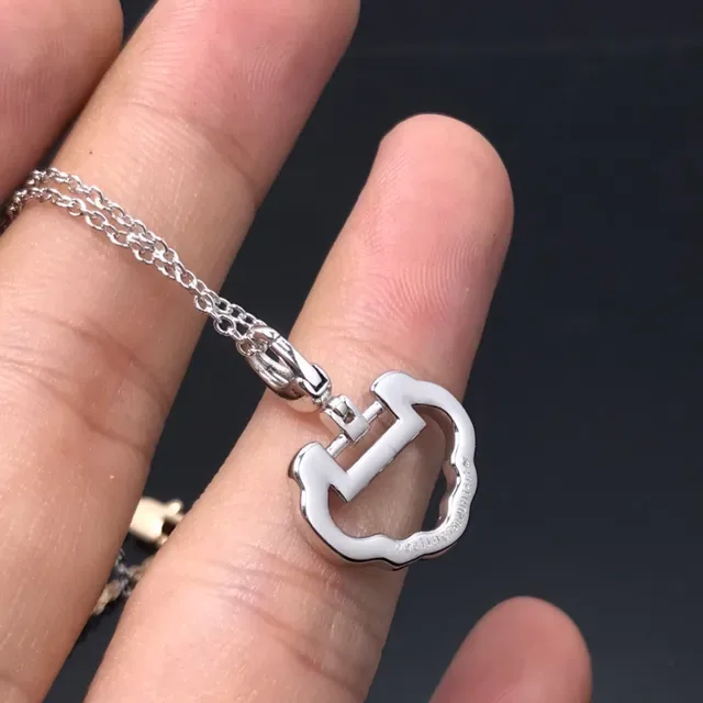 Silver and Rose Gold Pavé Cloud Pendant Necklaces 2