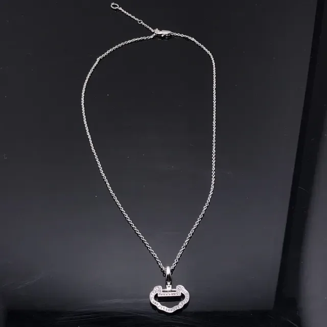 Silver and Rose Gold Pavé Cloud Pendant Necklaces 5