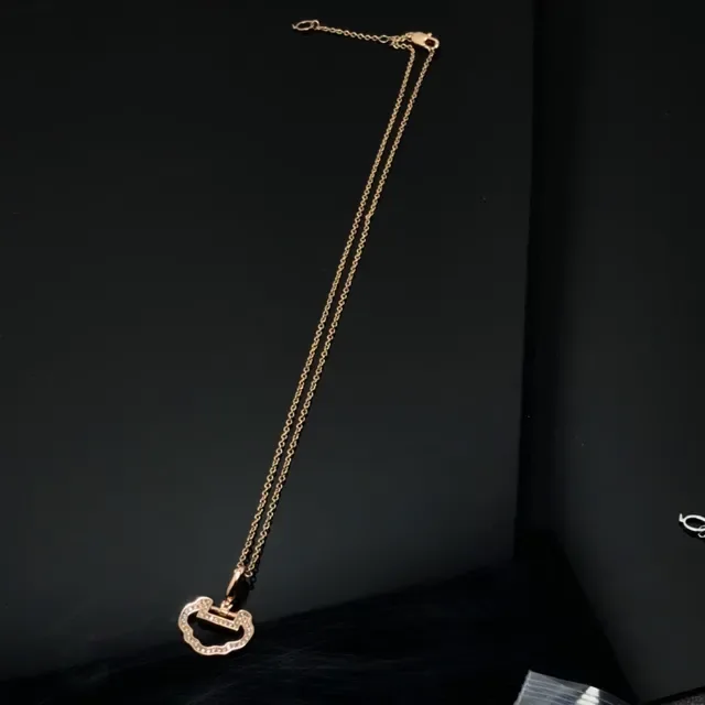Silver and Rose Gold Pavé Cloud Pendant Necklaces 8